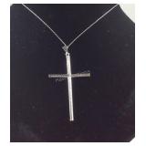 18 inch sterling silver cross pendant necklace
