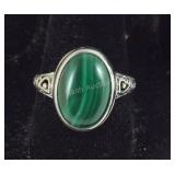 Size 9 Bali Sterling African malachite 7.60CT