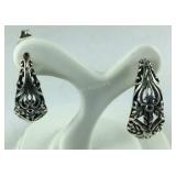 Sterling silver J hoop earrings 4.22 gr