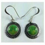 Sterling 1 carat Mojave green turquoise Santa Fe