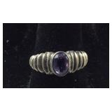 Sterling Silver Amethyst Ring Size 8