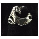 Sterling Silver Unique Silver Unicorn Ring, 2.9