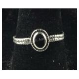 Sterling Silver Petite Black Onyx Ring, 1.5