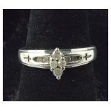 Sterling Silver Genuine Diamond Eng Ring w/
