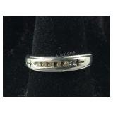 Sterling Silver Genuine Diamond Band w/ Engraved