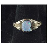 Sterling Silver Opal Doublet Ring, 2.5 grams,