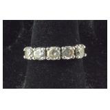 Sterling Silver 5-Stone CZ Band, 2.9 grams, size