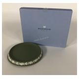 Wedgwood sage tea pot stand, with box, WME 59, 6"