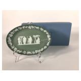 Wedgwood sage dip oval bowl. 7 3/4" x 5 1/4", WE,