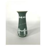 Wedgwood dipped Putti vase, 7 3/4" x 3 1/4", 0410
