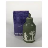 Wedgwood sage dip tea caddy, 6 1/2" tall x 3"