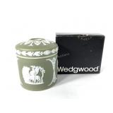 Wedgwood green dipped hair receiver with box, 3