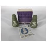Wedgwood sage small salt & pepper shakers, 3