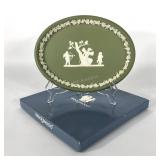 Wedgwood sage oval platter, with box, 10" x 7