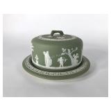 Wedgwood sage dip cheese plate with dome lid, 9