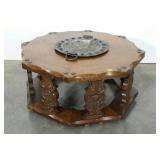 Center room coffee table with heavy metal center