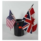 Marble wine chiller (7") with two American flags,