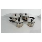 8 piece Revere Ware set. 4 pans and 4 lids. Sizes