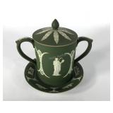 Wedgwood olive green condensed milk container