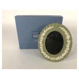 Wedgwood sage oval spiral picture frame, includes