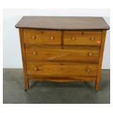 Four drawer cottage dresser. Shows age and wear.