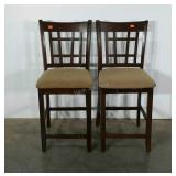 Two upholstered high chairs. Seat height 25". One