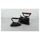 Cast iron coal clothing iron and sad iron