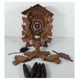 Wooden clock parts, clock marked made in Germany