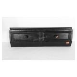 Wooden storage shelf with cubby doors. Can sit on