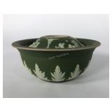 Wedgwood olive dip hair receiver, 4 3/4" x