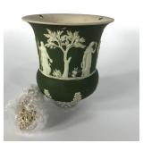 Wedgwood olive dip hanging planter basket with