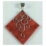 Sterling sponge coral pendant