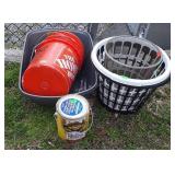 Misc. Lot, 5 gallon buckets, laundry basket,