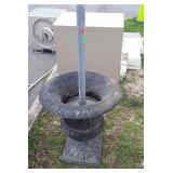 Outdoor Urn Planter, metal and heavy, 20diax22"