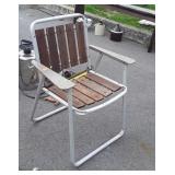 Redwood Seated Folding Outdoor Chair, aluminum