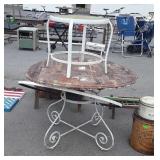 Two Outdoor Tables, 20" glass top side stand, and