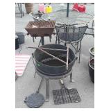 Butchering Kettle with other Iron pcs Lot. Plant