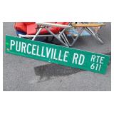 Road Sign, Purcellville Rd. RTE. 611, 9x48"