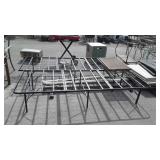 Misc Metal wares Group. 2 twin size folding cot