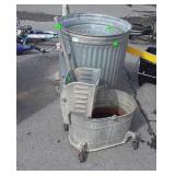 3 early Galvanized Pcs. 2 trash cans no lids, one