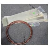 6 Brass Door Kick Plates, piece of Copper Coil