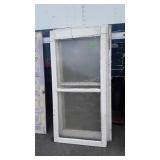 5 wood framed double glass pane windows, 28.5x60"