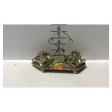 Double inkwell tray with inkwells