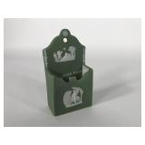 Wedgwood sage dip wall pocket, WE, 5" x 2" x 6