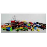 Toy car lot. Includes Little People zoo train and