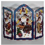 Metal Christmas fireplace screen. Measures 35"