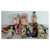 Group of dolls, includes Precious Moments, a