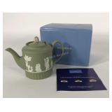 Wedgwood sage miniature tea pot, with box, WME,