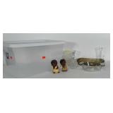 Mixed lot: 2 angel figurines, 2 Anchor Hocking