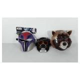 Three masks, includes Rocket and Star-Lord from